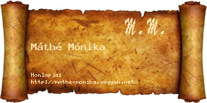 Máthé Mónika névjegykártya